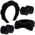 VELSCRUN 6 Pack Spa Headband, Makeup Headband, Black Sponge Hair Band Bow Tie for Washing Face