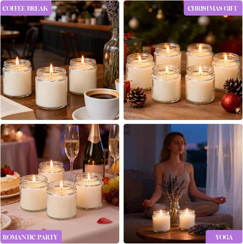 Trxvxo 24 4oz Set, PCS White Soy Wax Candles, Lavender Scented Candle Gift Bulk Wedding Party Favors for Birthday