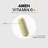 Amen Vitamin C+ Supplement with Zinc | 120 Capsules | Bioflavonoids, Quercetin, Rose HIPS, Elderberry – Vegan, Non-GMO