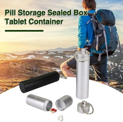 Shulemin Pill Organizer Travel Weekly Daily Large Pill Box with Sealing Rings, Portable Pill Case Keyring Design