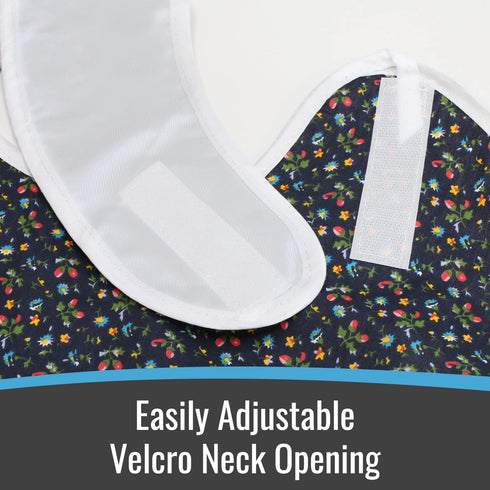 Duro-Med Mealtime Protector, Fancy Print, Navy