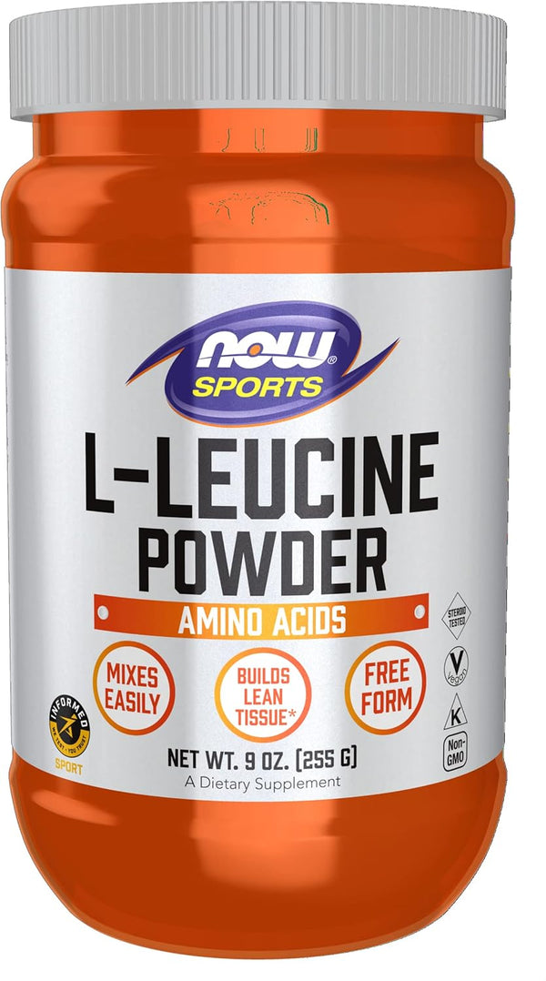NOW Foods Sports Nutrition, L-Leucine Powder, 9-Ounce, Builds Lean Tissue