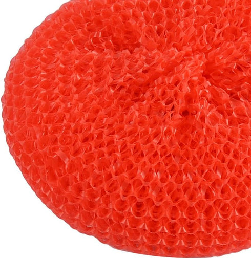 uxcell Plastic Kitchen Dish Pot Pan Mesh Scouring Scrubber Pad, 5pcs Red