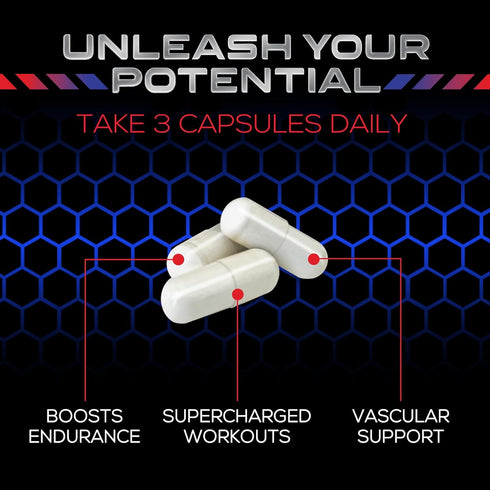 Extra Strength Nitric Oxide Supplement L Arginine 3X Strength - 120 Capsules, Citrulline Malate, AAKG, Beta Alanine