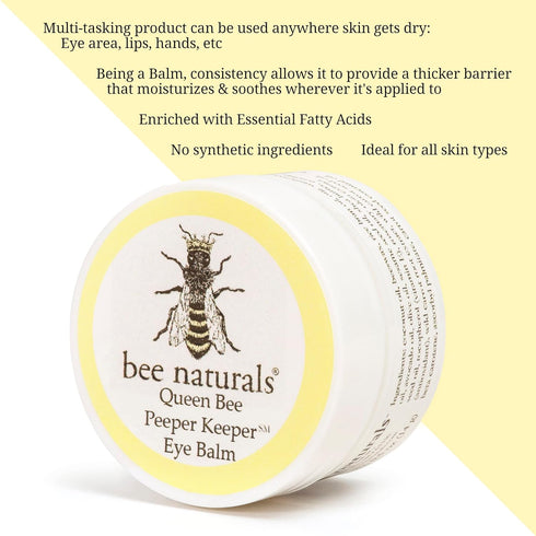 Queen's Best Eye Balm Peeper Keeper - Natural Eyelid Cream with Vitamin E & 10 Oils for Moisturizing Skincare