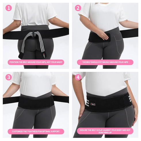 Sacroiliac SI Joint Hip Belt for Men & Women, Adjustable Lumbar Pain Relief, XXL