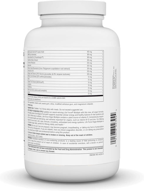Source Naturals Vegan True Vegan Force Multiple, Advanced Energy Formula for Vegans, 180 Tablets