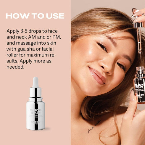 Sacheu Slick Skin Gua Sha Oil - 1 Fl Oz Squalane Oil for Face, Essential Lipids Anti Aging Face Serum, Moisturizing and