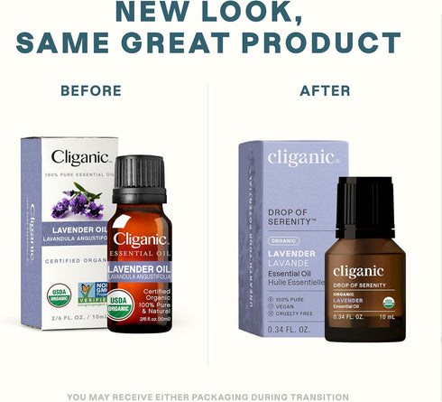 Cliganic Organic Lavender Essential Oil, 100% Pure Natural Undiluted for Aromatherapy Diffuser
