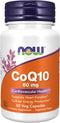 NOW Supplements CoQ10 60 mg, 60 Veg Capsules, Pharmaceutical Grade, All-Trans Form Produced by Fermentation