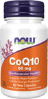 NOW Supplements CoQ10 60 mg, 60 Veg Capsules, Pharmaceutical Grade, All-Trans Form Produced by Fermentation