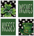 LARTSFRO Lucky Wishes Green Swedish Dishcloths for Kitchen, Swedish Dish Cloths for Four-Leaf