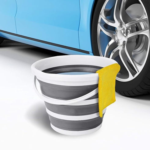 10L Collapsible Buckets for Cleaning, Foldable Beach Bucket with Handle, Collapsible Water Bucket