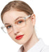 OCCI CHIARI Fashion Cateye Women Glasses, Nerd Reader No Magnification Clear Glasses (Transparent)