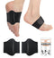 HiRui Arch Support Braces (Pair) - Adjustable Wraps with Gel Pads for Plantar Fasciitis Relief (Black)