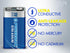 Powermax 8-Count 9V Batteries, Ultra Long Lasting Alkaline Battery with 7-Year Shelf Life, Reclosable Packaging