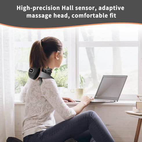 HGUIEPGSQZG 4D Neck Massager with LED Display, with Heat Function, for Relieving Shoulder and Neck Pain, Portable