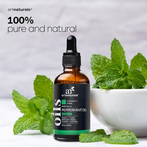 artnaturals Peppermint Essential Oil (4.0 Fl Oz / 118ml) - 100% Pure Therapeutic Grade Mentha Peperita