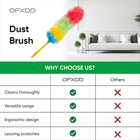 OFXDD Pack 2 Dust Cleaner for Ceiling and Furniture - of - Rainbow Plastic Fiber Duster - Cleaning Rainbow Plastic Tool