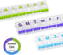 EZY DOSE Weekly Pill Case, 7-Day Medicine Planner, 2X-Large Vitamin Organizer Box, Color May Vary
