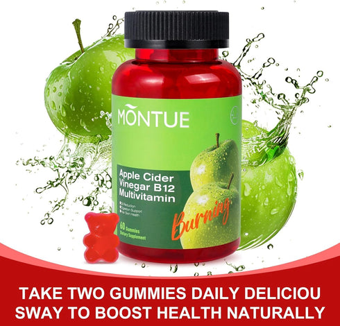 Gummies B12 Gummy 90 Gummies (90) Montue NEWELLME Apple Cider Vinegar Multivitamin,ACV Supplement Vitamins,Vegetarian