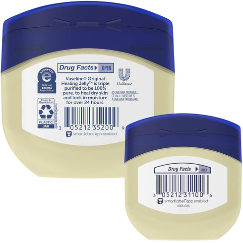 Pack, 2 (7.5 Oz 1.75 Oz) Vaseline Original Petroleum Jelly Variety Sizes & Hypoallergenic Skin Protectant, Unscented