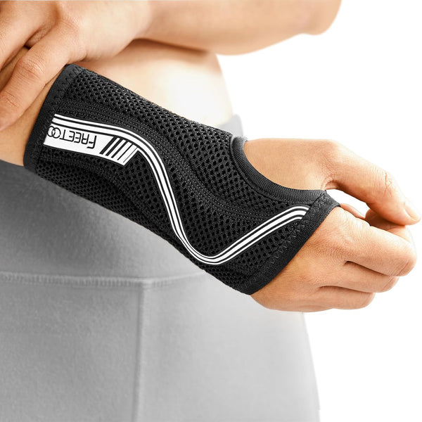 FREETOO Adjustable Wrist Brace for Carpal Tunnel, Anatomically Shaped Splint for Pain Relief, Medium Left Hand