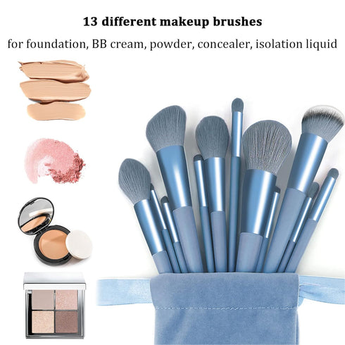 Koccido 22 Pcs Makeup Brushes Kit, Foundation Brush, Eyeshadow Brush Set (Blue, 22 Piece Set Large)