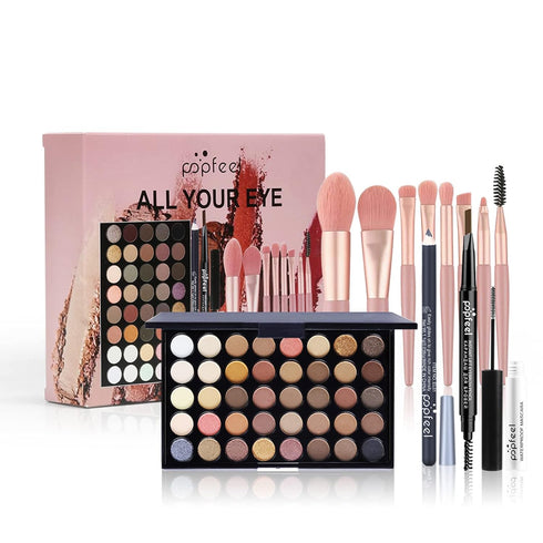 Pure Vie All-in-One Holiday Gift Makeup Set, Essential Starter Bundle for Women - Full Makeup Kit