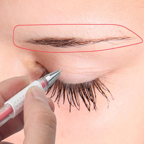 Skin Marker Pen for Eyebrow Microblading, Permanent Makeup Position Mapping Mark Tools (Red)