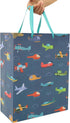 wishinside 13 Set 1 Large Helicopter Plane Gift Bag with Handles, Greeting Card, Tissue Papers and Stickers for Boys