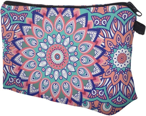 Deanfun 3 Piece Set Waterproof Cosmetic Bag, Travel Toiletry Pouch Makeup with Zipper (Mandala 1)