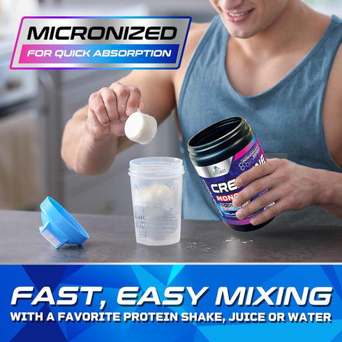 Micronized Creatine Monohydrate Powder, Unflavored 5000mg Per Serv, 60 Servings