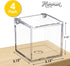 Hammont Clear Acrylic Box with Hinged Lid, Small Plastic Organizer for Office, Makeup, Crafts, 3"x3"x3", 4 Pack