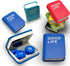 Contact Lens Case Kit, Cute Eye Contact Lens Travel Storage with Remover Tool and Mirror (Blue)