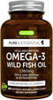 Super Concentrated rTG Omega 3 Wild Fish Oil - 1000mg, EPA DHA 2:1 Ratio, 180 Softgels, Non-GMO