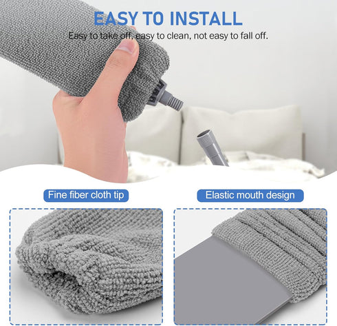 SetSail Dusters for Cleaning: 100-inch Extra-Long Floor Duster with Bendable Microfiber Head for High Ceilings