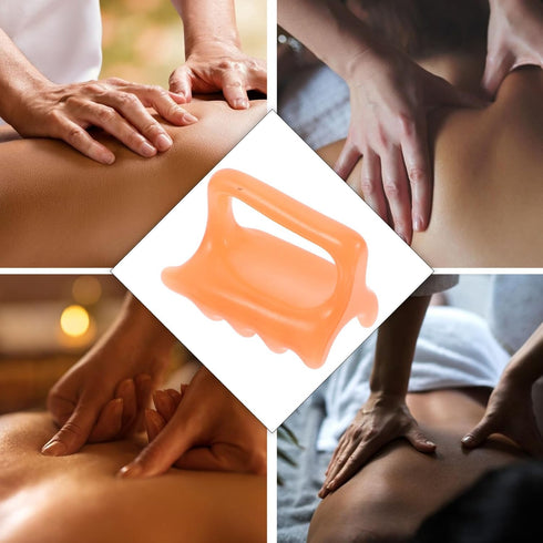 TEHAUX Manual Dual-Edge Gua Sha Scraping Massage Tool, Resin Pressure Point Massager for Back and Neck, Handheld Muscle