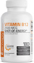 Vitamin B12 2500mcg Fast Dissolve Chewable Tablets - 180 Count, Cherry Flavored Sublingual B12 for Energy Production