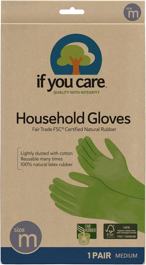 IF YOU CARE Medium Cotton Flock Lined Household Gloves, 1 Count