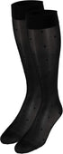 Truform Sheer Compression Stockings, 15-20 mmHg, Women's Knee High Length, Dot Pattern, Black, Small