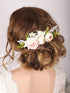 Kercisbeauty Floral Bridal Boho White Hair Comb, Spring Wedding Hair Piece, Barrette for Prom and Festivals