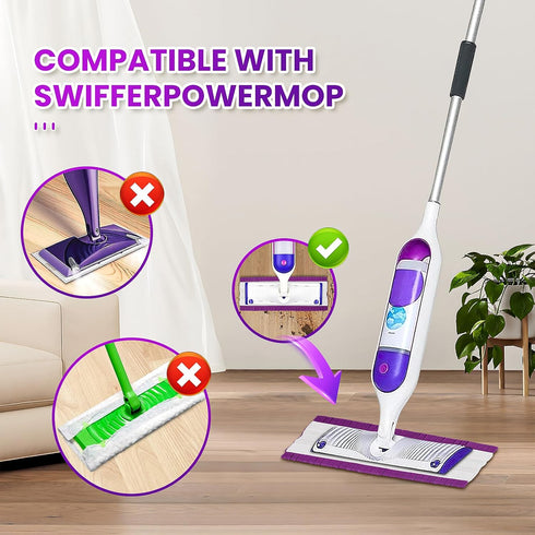16 Pack Replacement Mop Pads | Compatible with Swiffer PowerMop | Washable Replacement Mop Refill Pads