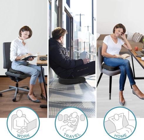 Tailbone, bonmedico Orthopedic Seat Cushion X-Large Gel Memory Foam Chair Cushion for Sciatica & Lower Back Relief