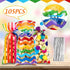 105 Pcs Rainbow Cellophane Treat Bags, Bulk Plastic Polka Dot Stripes Goodie Candy Favor Bags for Parties