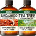 Sandalwood Essential Oils for Diffuser & Tea Tree Oil for Skin Set