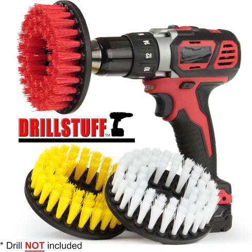 Cleaning Supplies - Drill Brush for Leather, Shower Door, Upholstery, Carpet, and Bathroom Accessories