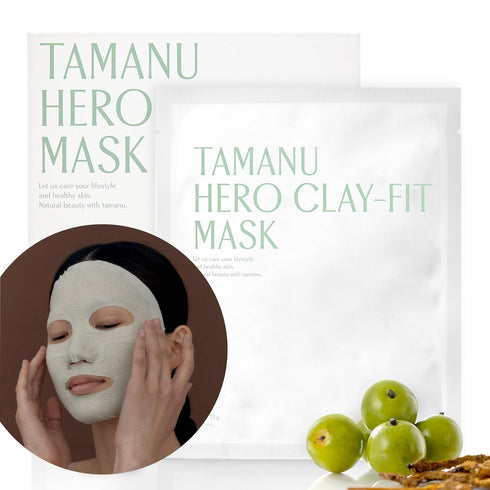 Tamanu Hero Clay-fit Mask (3EA) - Clay Sheet Mask for Pores with Tamanu Oil and Panthenol for Acne and Oily Skin