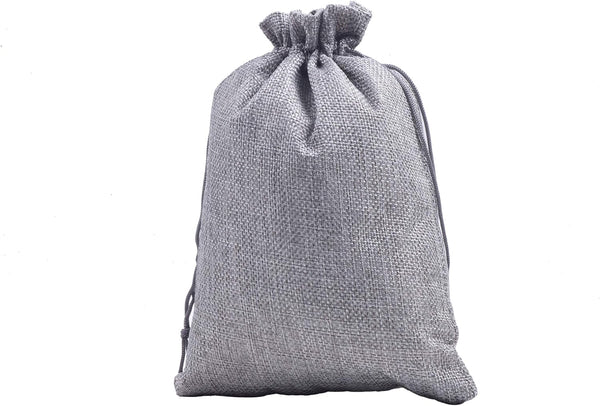 Sansam Drawstring Burlap Gift Bags - 8.0x12.0 Inch Large Lining Sacks for Christmas, Wedding, Party Storage