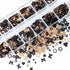 Nail Art Glitter Flakes, Mixed Black Gold Glitter Sequins for Women Manicure Charms and DIY Sparkly Crafts